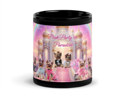 Yorkie Paradise Tribute Black Glossy Mug