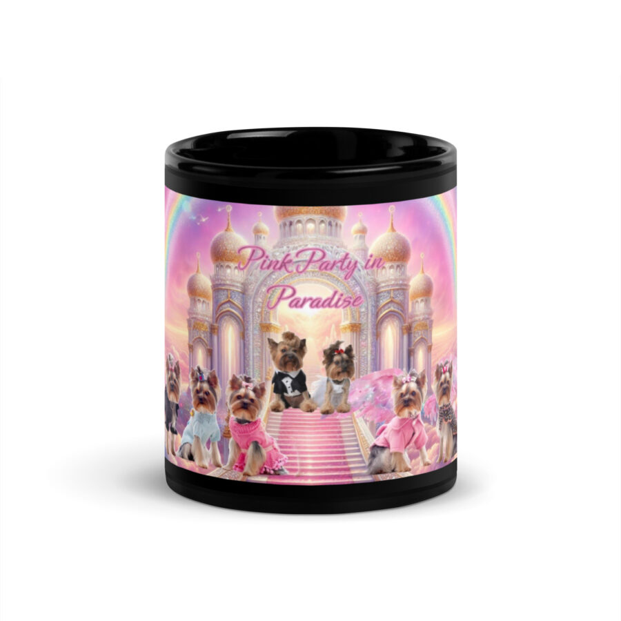 Yorkie Paradise Tribute Black Glossy Mug
