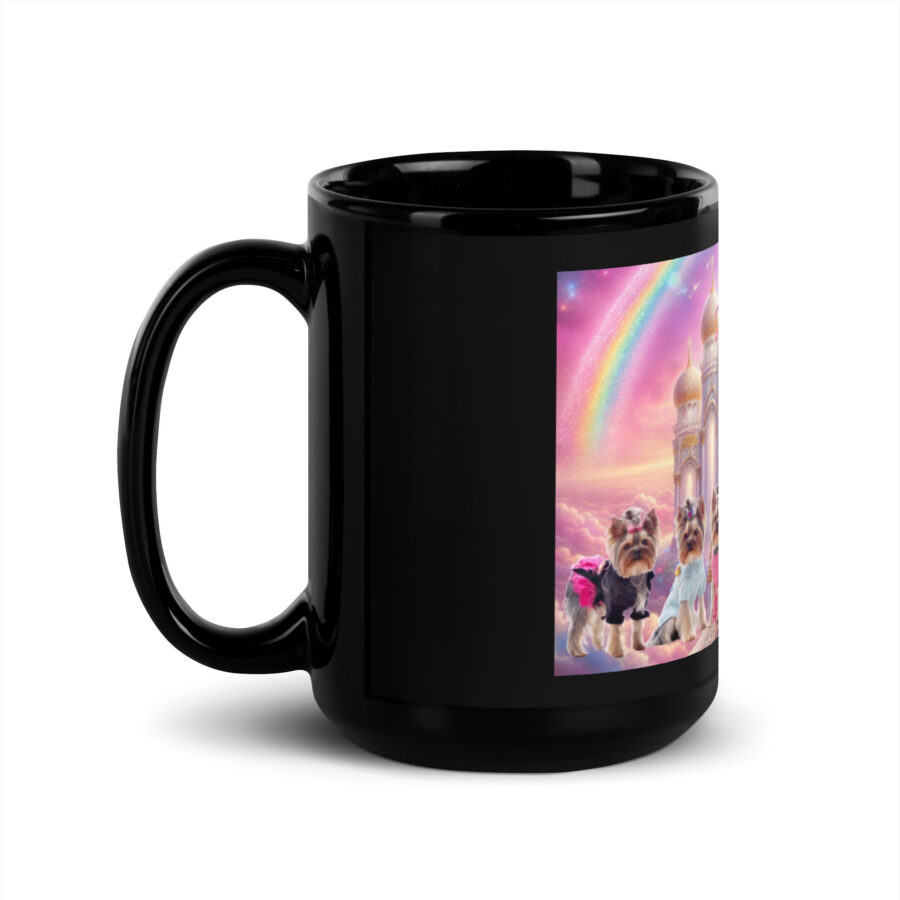Yorkie Paradise Tribute Black Glossy Mug - Image 4