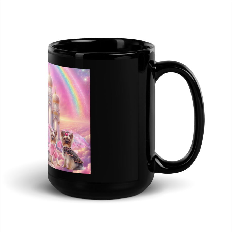 Yorkie Paradise Tribute Black Glossy Mug - Image 5