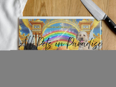 Goldendoodle Dogs Heaven in the Home Glass cutting board