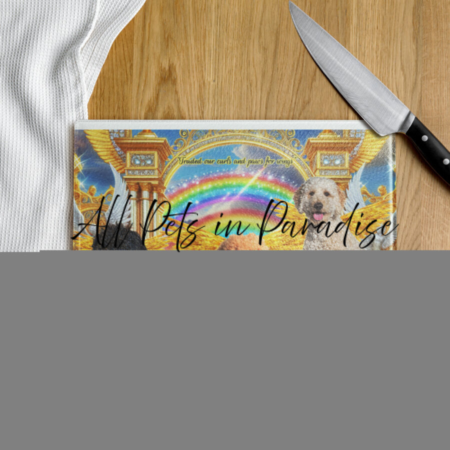 Goldendoodle Dogs Heaven in the Home Glass cutting board