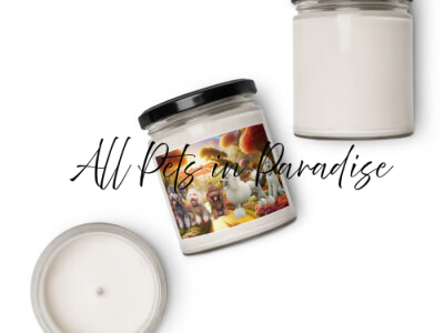 Poodles in Heaven " Paradise where the trees poof like our hair.."  9.oz Scented soy candle