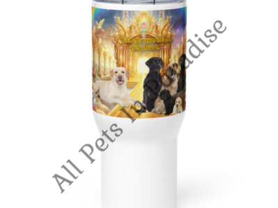 Labrador Retrievers " You left Paw Prints in every heart" 25.oz   Travel mug with a handle