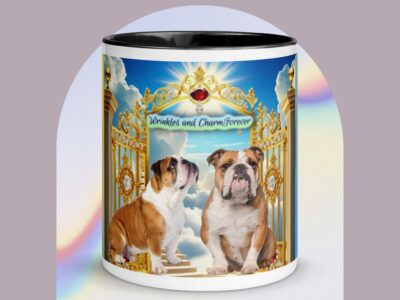Bull dog mug with color inside