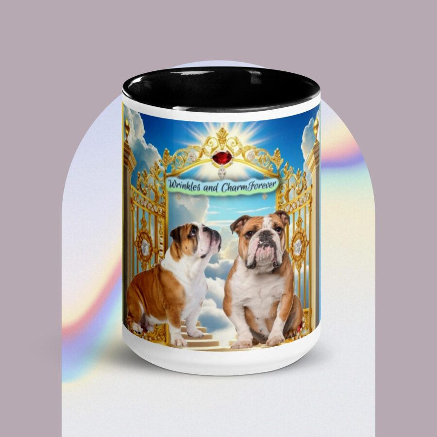 Bull dog mug with color inside - Image 2