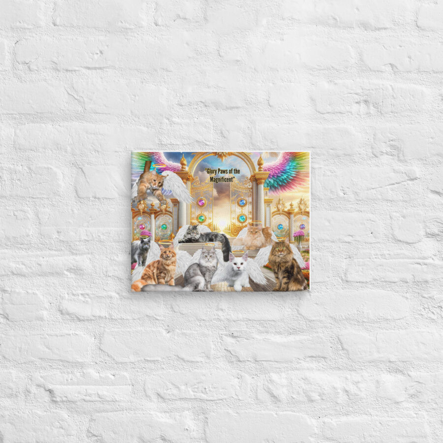 Main Coons in Heaven - " Glory Paws of the Magnificent " 11x14 Canvas