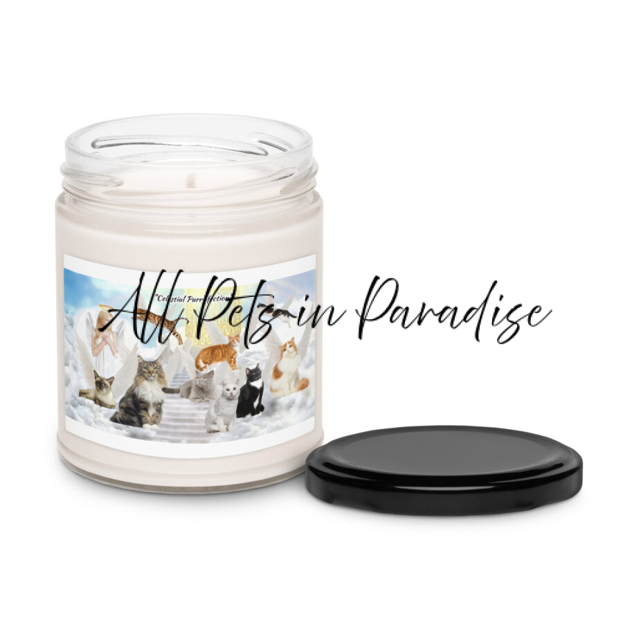Cats in Heaven with an Angel" Celestial Purr-fection"   9.oz Scented soy candle - Image 2
