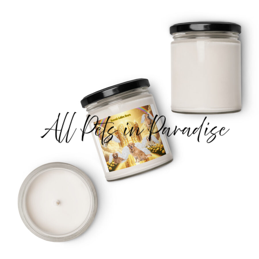 Golden  Retrievers in Heaven- " Heavens Golden Hearts" 9.oz  Scented soy candle
