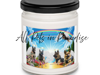 German Shepherds Working Dogs in Heaven " We Earned These Halos" 9.oz  Scented soy candle