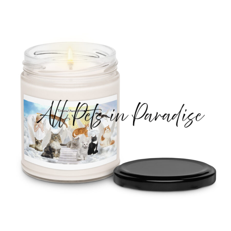 Cats in Heaven with an Angel" Celestial Purr-fection"   9.oz Scented soy candle
