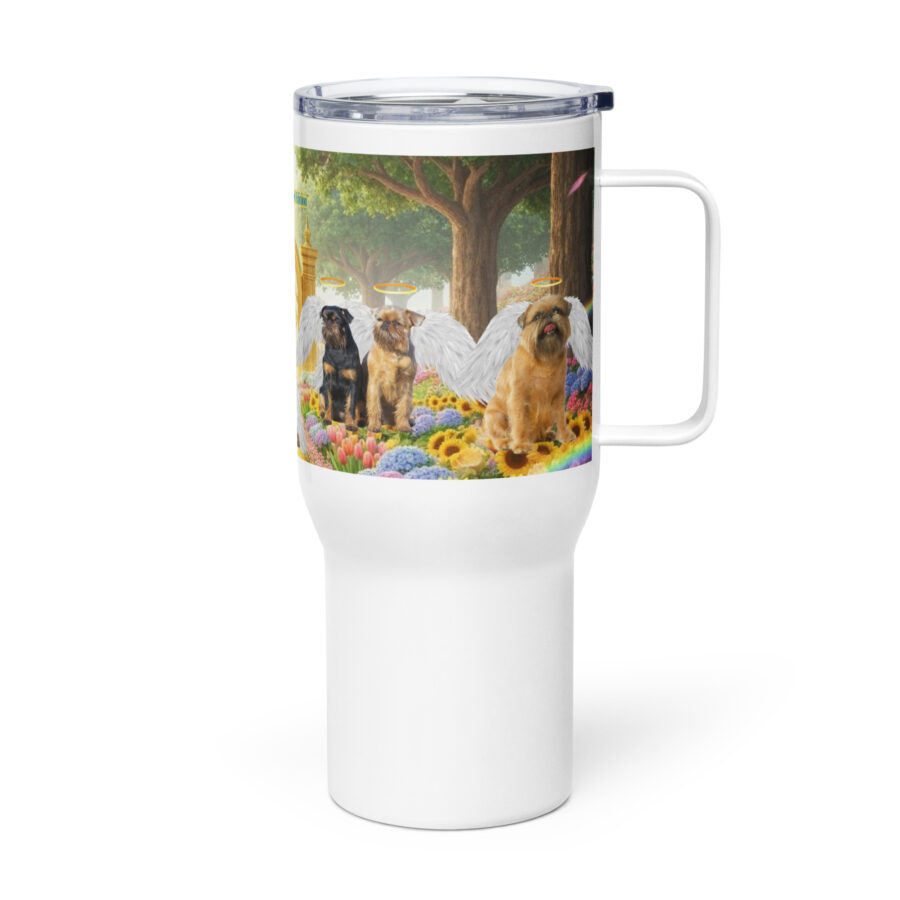 (Brussels Griffon in Heaven) - " As good as it Gets, but Angel Edition" 25.oz Travel mug with a handle - Image 3