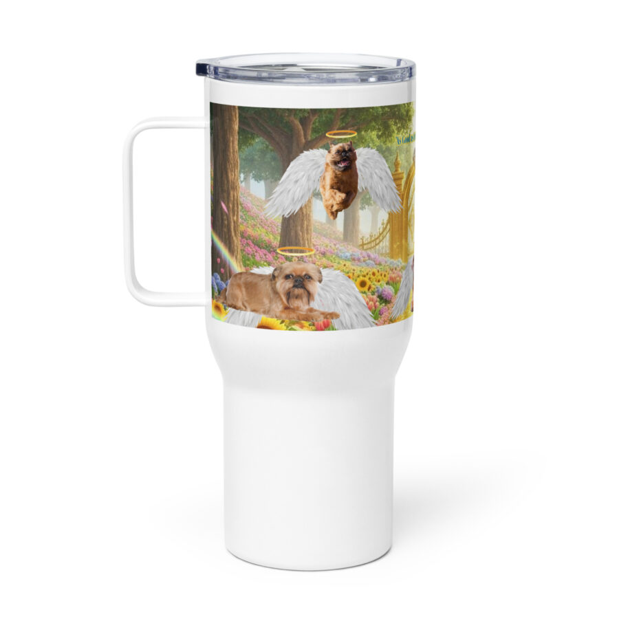 (Brussels Griffon in Heaven) - " As good as it Gets, but Angel Edition" 25.oz Travel mug with a handle - Image 2