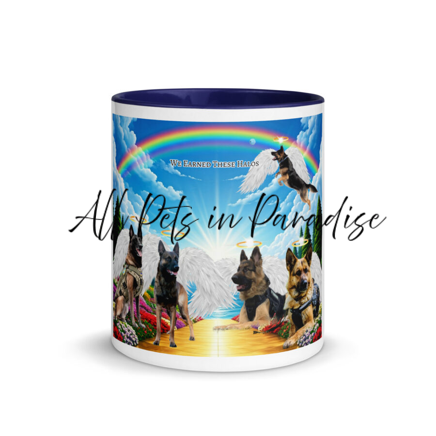 German Shepherds - (Working Dogs in Heaven) " We Earned These Halos" 15.oz  Mug with Color Inside