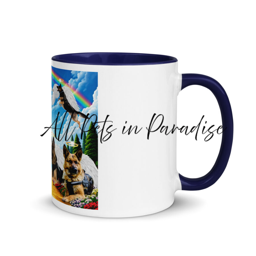 German Shepherds - (Working Dogs in Heaven) " We Earned These Halos" 15.oz  Mug with Color Inside - Image 2
