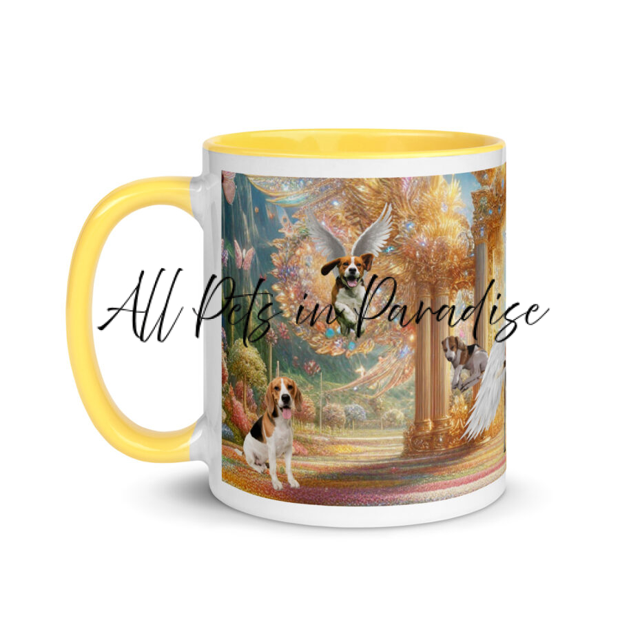 Beagles in Heaven " Sniffing Forever" 15.oz  Mug with Color Inside - Image 3