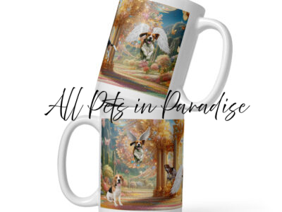 Beagles in Heaven White glossy mug