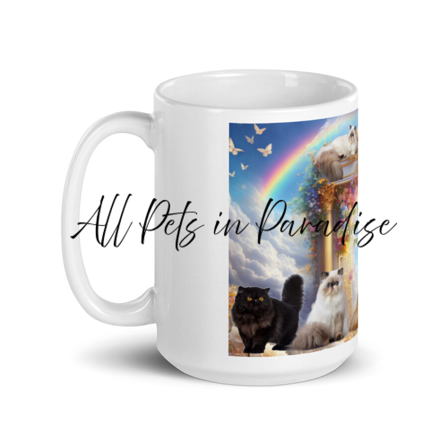 Persian Cats in Heaven- " Persian Cats-  Elegance that shines forever , with the charm of true aristocrats " 15.oz  White glossy mug - Image 3