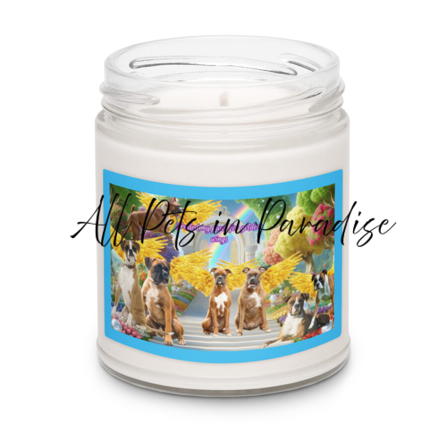 Boxers in Heaven  " Traded my paws for golden wings" 9.oz Scented soy candle - Image 3