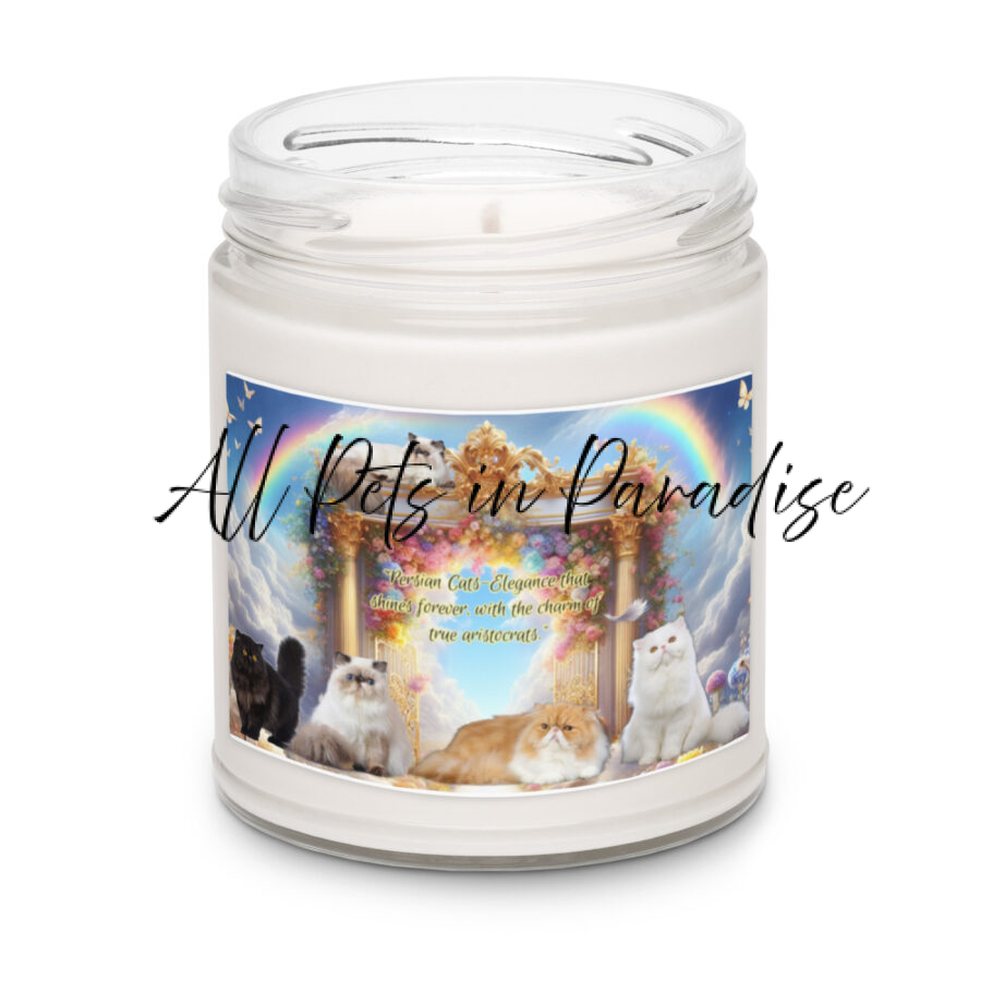 Persian Cats in Heaven- " Persian Cats- Elegance that shines forever , with the charm of a true aristocrats."  Scented soy candle