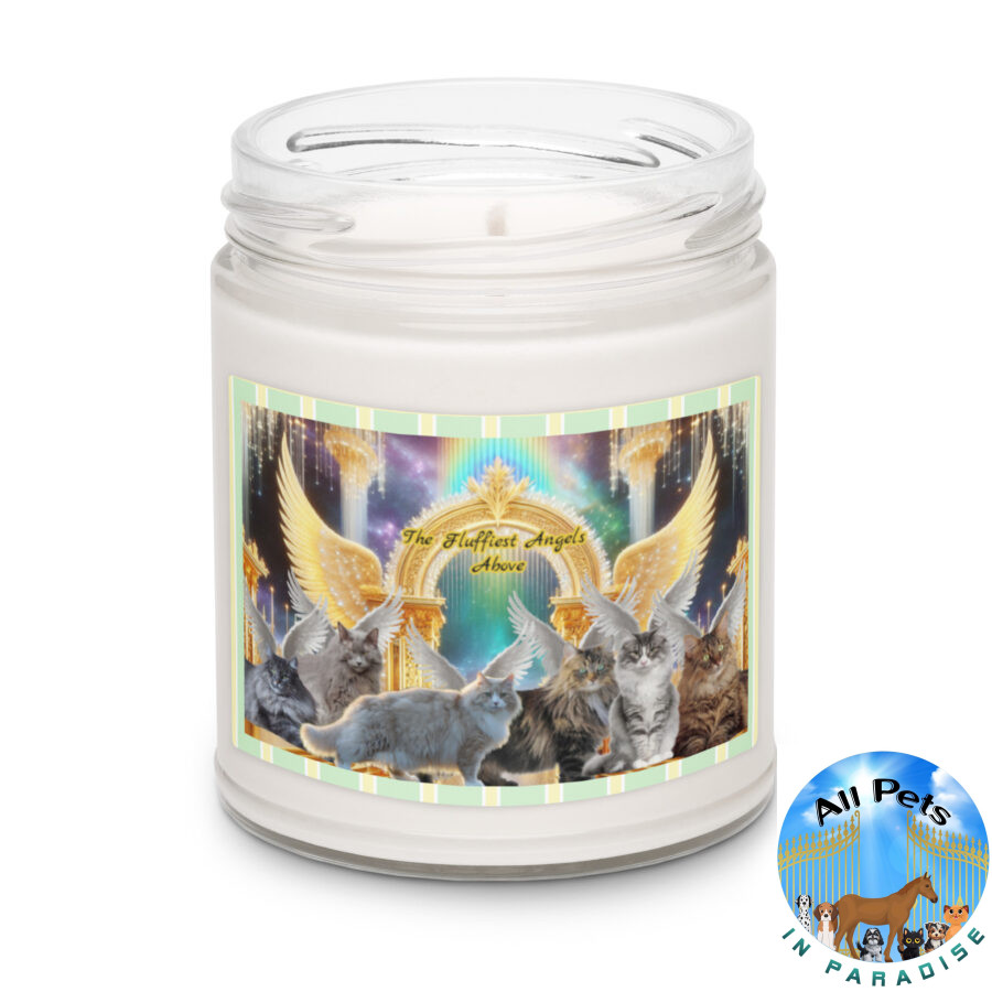 Norwegian Forester Cats in Heaven- " The Fluffiest Angels Above" Scented soy candle