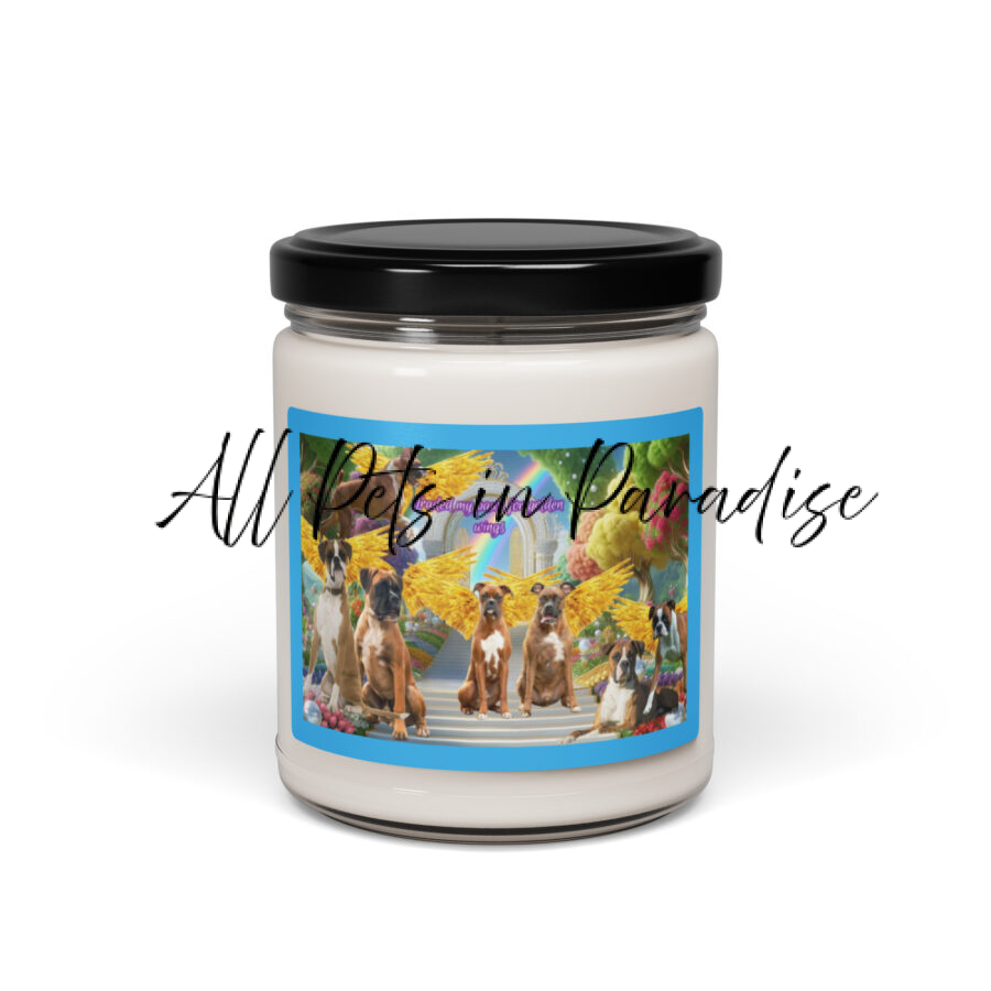 Boxers in Heaven  " Traded my paws for golden wings" 9.oz Scented soy candle - Image 2
