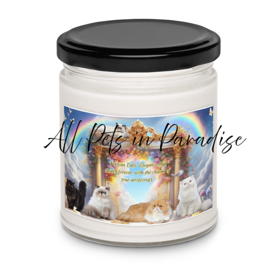 Persian Cats in Heaven- " Persian Cats- Elegance that shines forever , with the charm of a true aristocrats."  Scented soy candle - Image 3