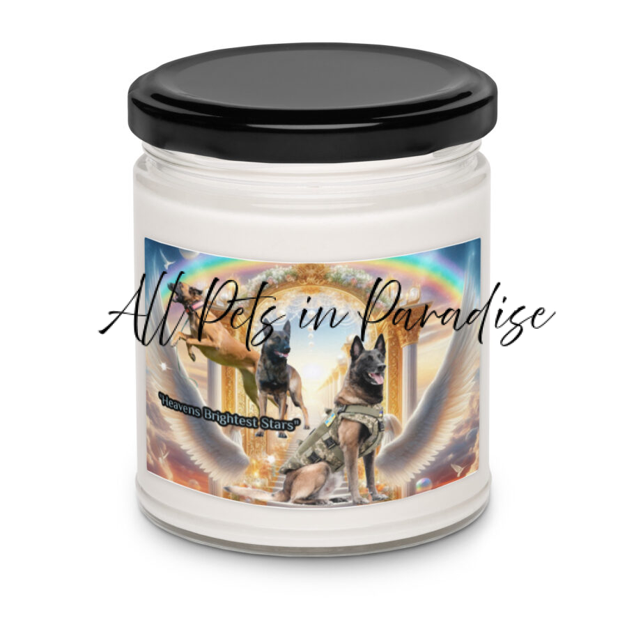 Belgian Malinois in Heaven " Heavens Brightest Stars" Scented soy candle - Image 3