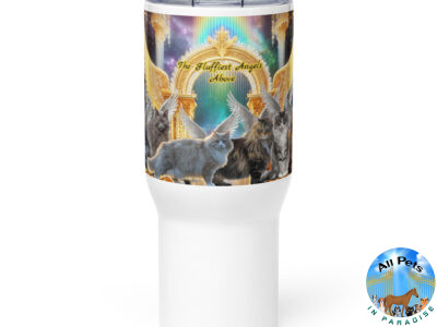 Norwegian Forest Cats in Heaven- " The Fluffiest Angels Above"  25.ozTravel mug with a handle