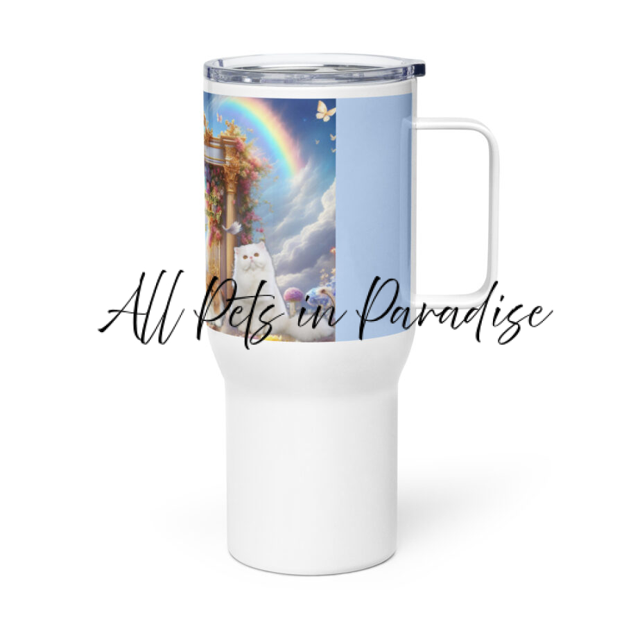 Persian Cats in Heaven - " Persian Cats- Elegance that shines forever, with the charm of  true aristocrats " 25.oz Travel mug with a handle - Image 3