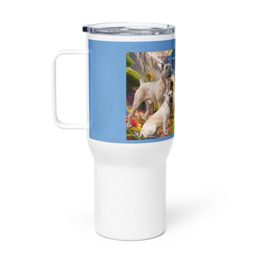 Cane Corso in Heaven " Cane Corso in heaven, the gentle giant" 25.oz  Travel mug with a handle - Image 2