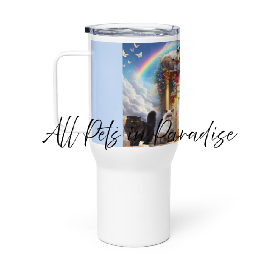 Persian Cats in Heaven - " Persian Cats- Elegance that shines forever, with the charm of  true aristocrats " 25.oz Travel mug with a handle - Image 2