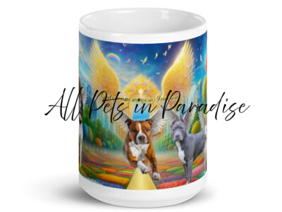 American Bully's in Heaven - "  God gave me wings so I can soar" 15.oz White glossy mug