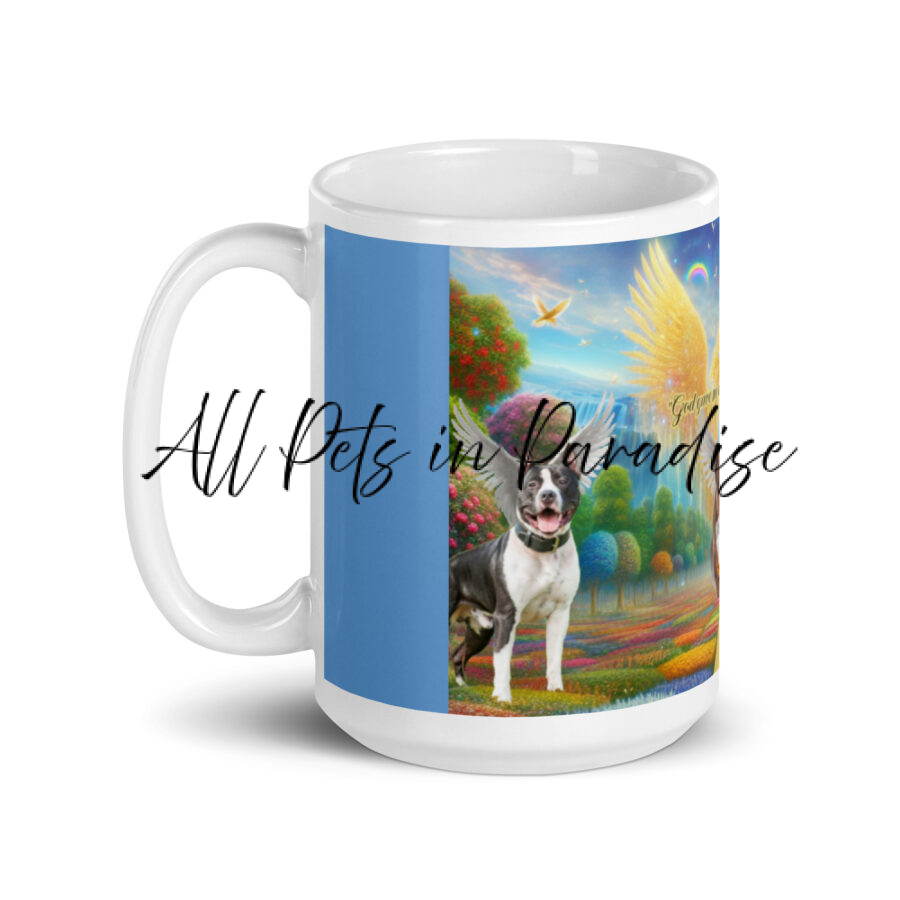 American Bully's in Heaven - "  God gave me wings so I can soar" 15.oz White glossy mug - Image 3