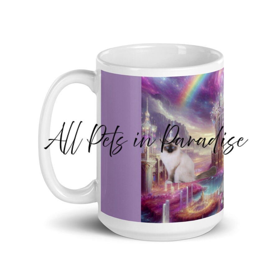 Himalayan Cats in Heaven "  From Cozy Laps to Celestial Naps"  15.oz White glossy mug - Image 3