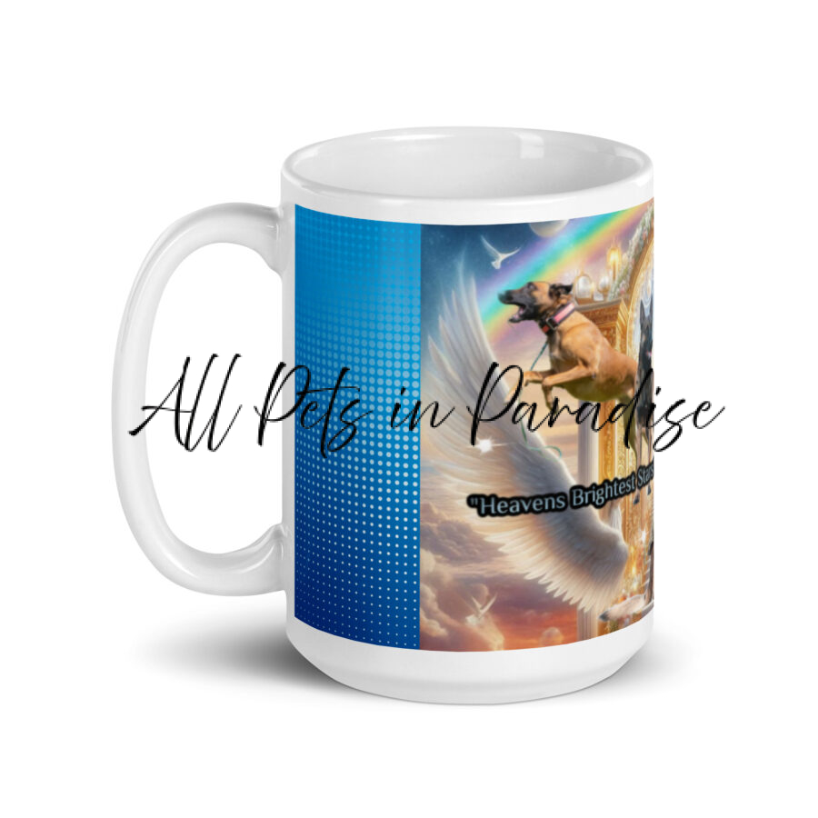 Belgian Malinois  in Heaven - " Heavens Brightest Stars "  15 oz  White glossy mug - Image 3