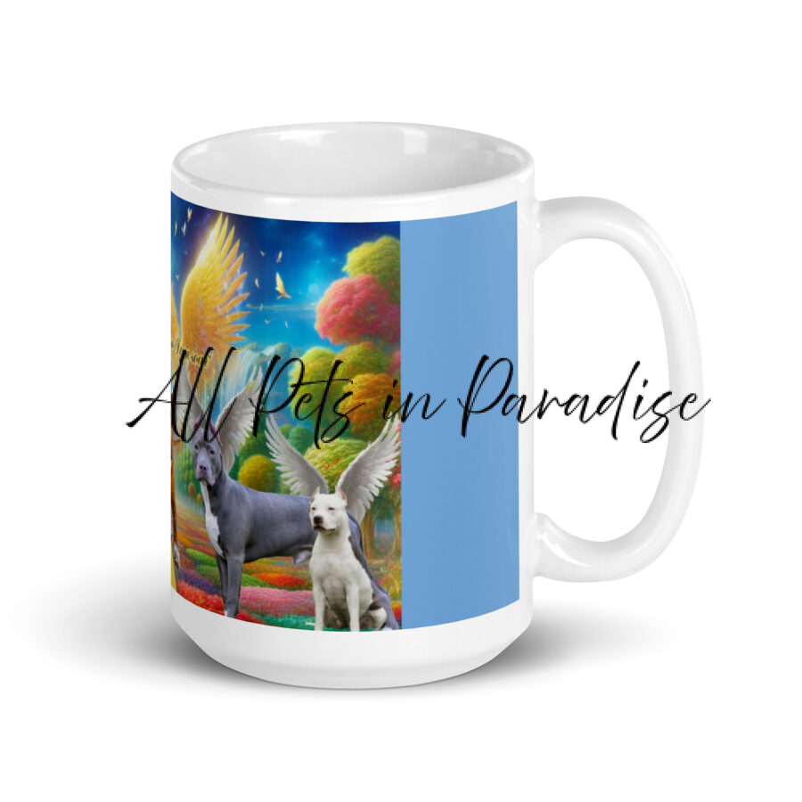 American Bully's in Heaven - "  God gave me wings so I can soar" 15.oz White glossy mug - Image 2