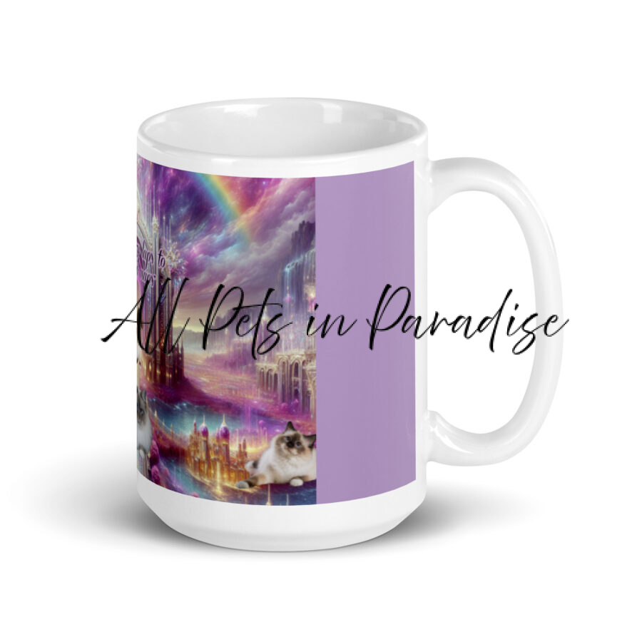Himalayan Cats in Heaven "  From Cozy Laps to Celestial Naps"  15.oz White glossy mug - Image 2