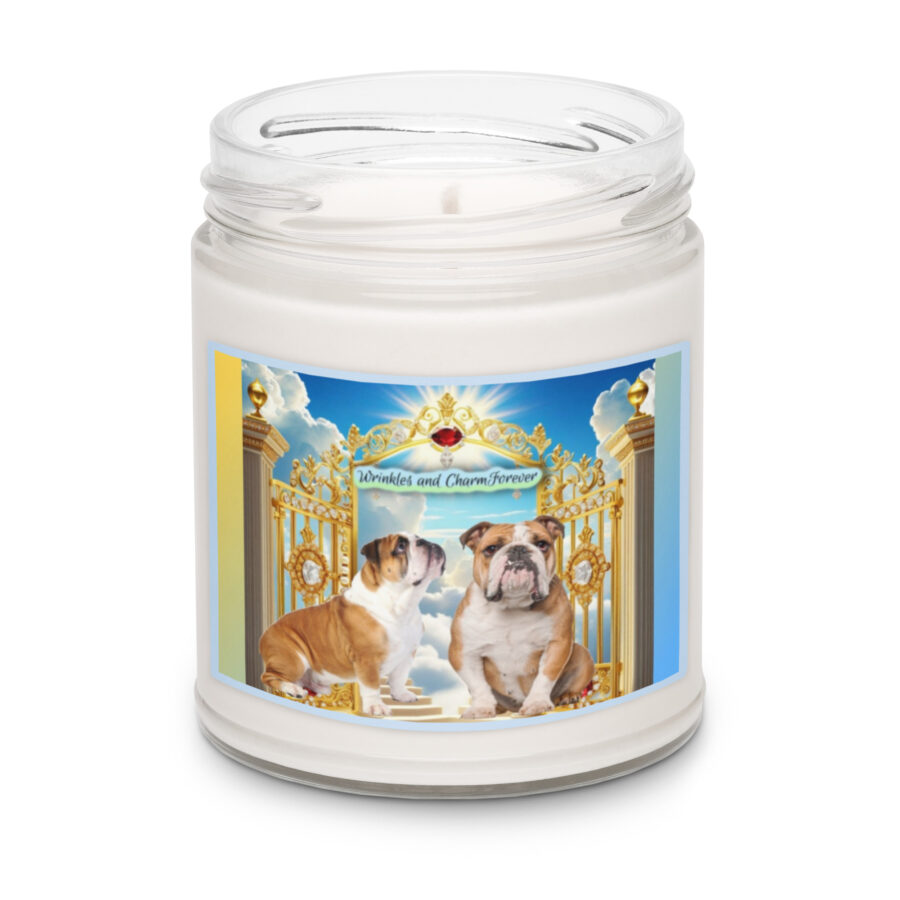 Bulldogs in Heaven " Wrinkles and Charm Forever" 9.oz Scented soy candle - Image 3