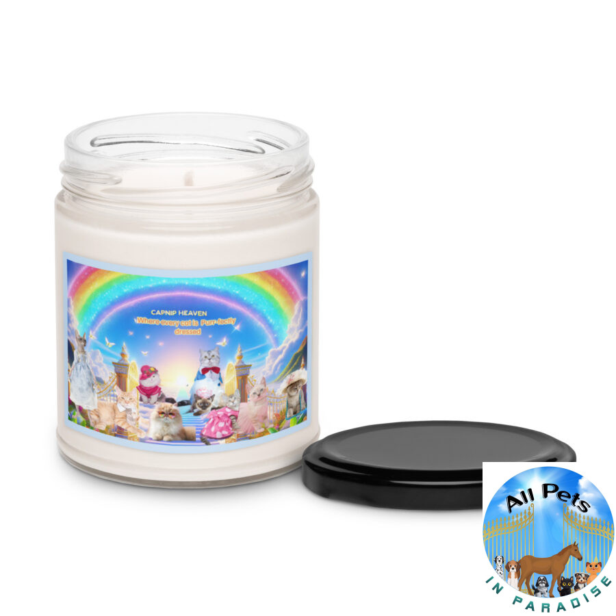 All Catnip Cats In Heaven ( Humor) " Cat Nip Heaven - Where every cat is Purr-fectly dressed" Scented soy candle - Image 2
