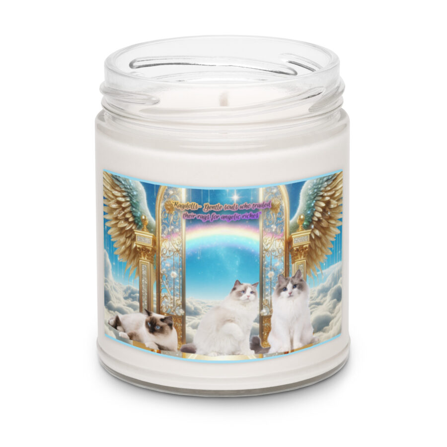 Ragdoll Cats in Heaven " Ragdolls -gentle souls who traded their rags for angelic riches"  9.ozScented soy candle