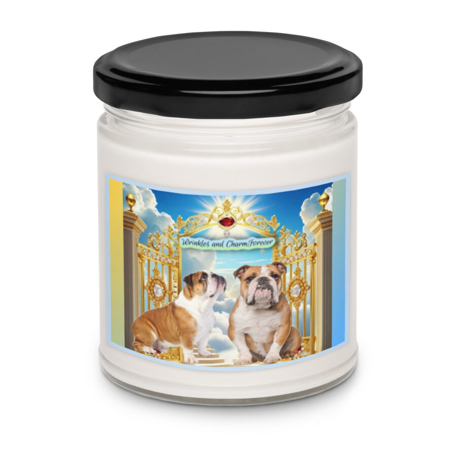 Bulldogs in Heaven " Wrinkles and Charm Forever" 9.oz Scented soy candle