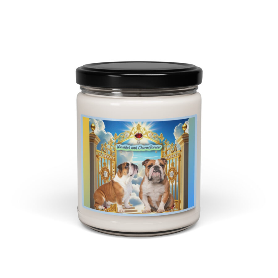 Bulldogs in Heaven " Wrinkles and Charm Forever" 9.oz Scented soy candle - Image 2