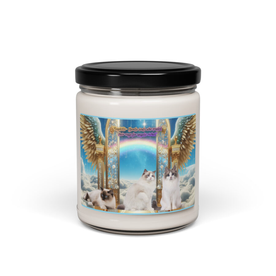 Ragdoll Cats in Heaven " Ragdolls -gentle souls who traded their rags for angelic riches"  9.ozScented soy candle - Image 2