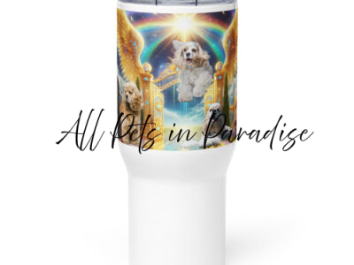 Cocker Spaniels in Heaven -25.oz Travel mug with a handle
