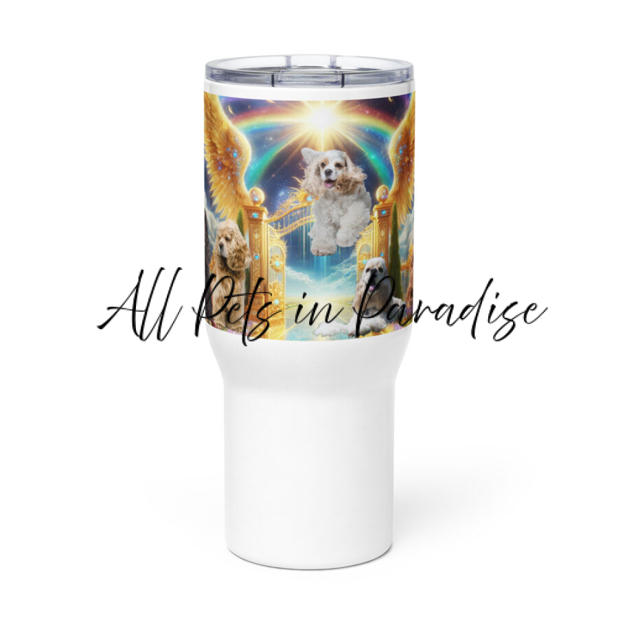 Cocker Spaniels in Heaven -25.oz Travel mug with a handle