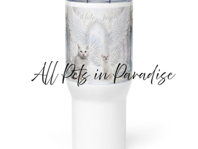 Cats in Heaven " white Angels" 25.oz Travel mug with a handle
