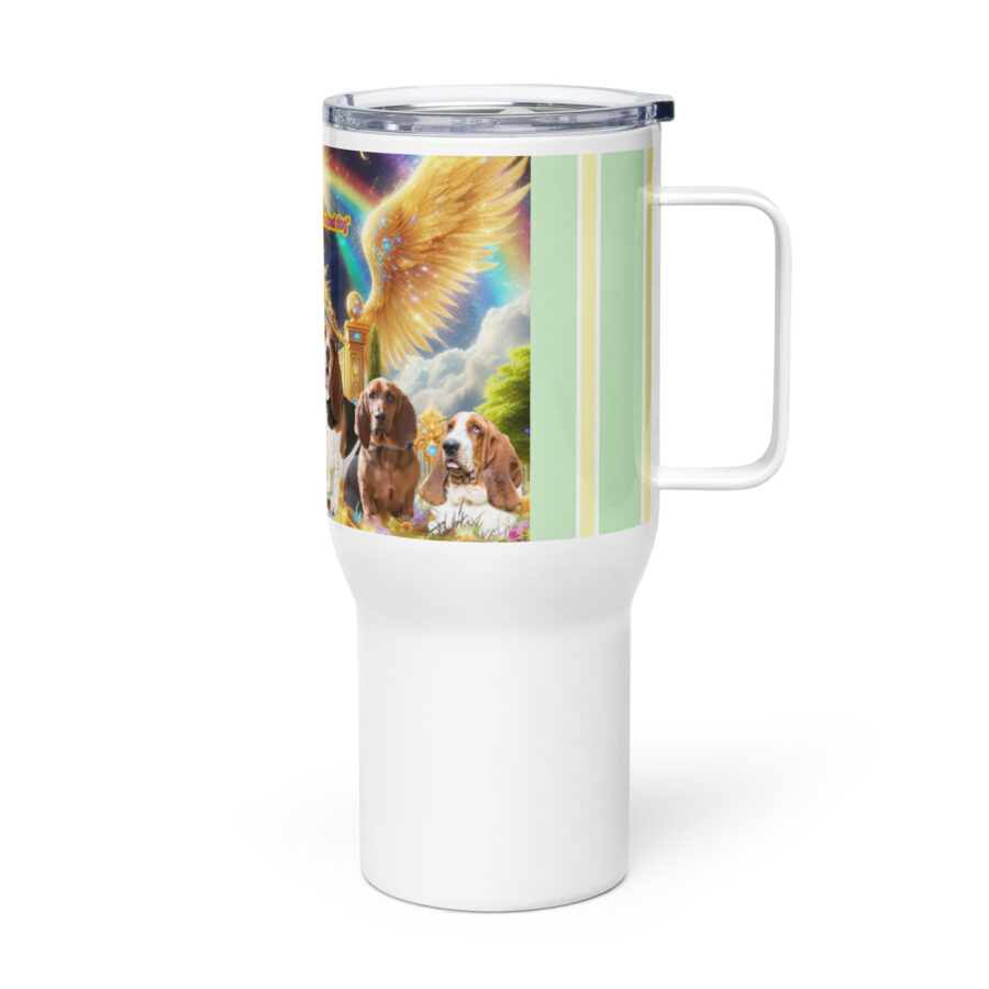 Hound Dogs in Heaven " Ain't Nothing but a Cloud Dog" 25.oz Travel mug with a handle - Image 3