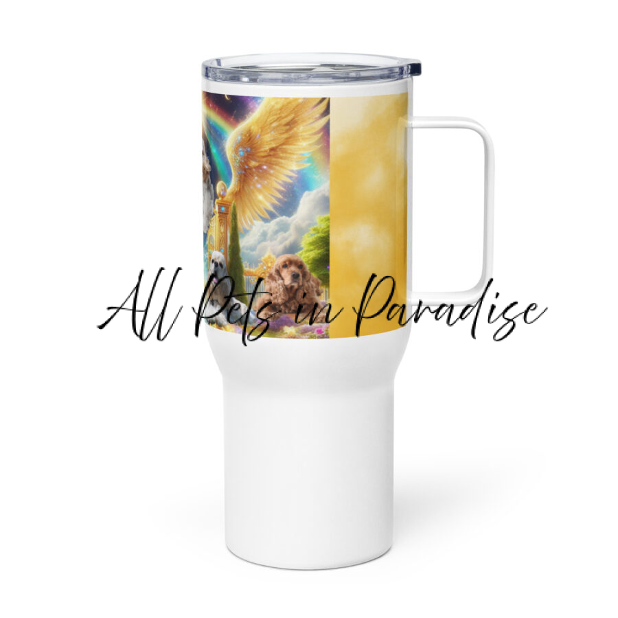 Cocker Spaniels in Heaven -25.oz Travel mug with a handle - Image 3