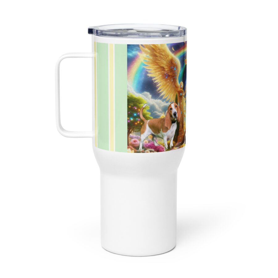 Hound Dogs in Heaven " Ain't Nothing but a Cloud Dog" 25.oz Travel mug with a handle - Image 2